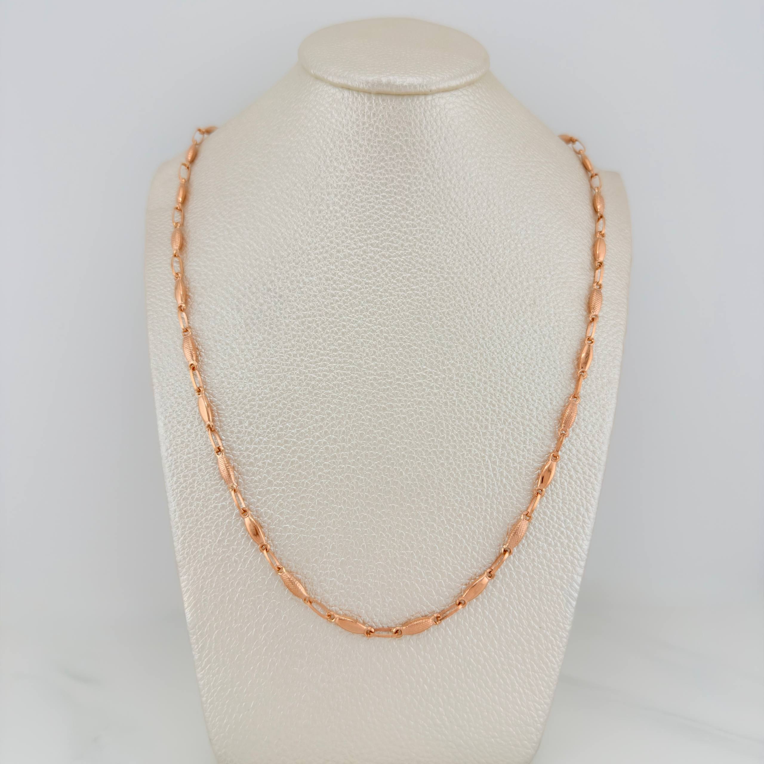 Cadena Rustica Eslabon 7.9 g / 20 1/2 in / 3.25 mm Oro Rosa 18K