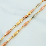 Rustic Link Bracelet 3.5 g / 8 1/2 in / 2 mm Three Golds 18K