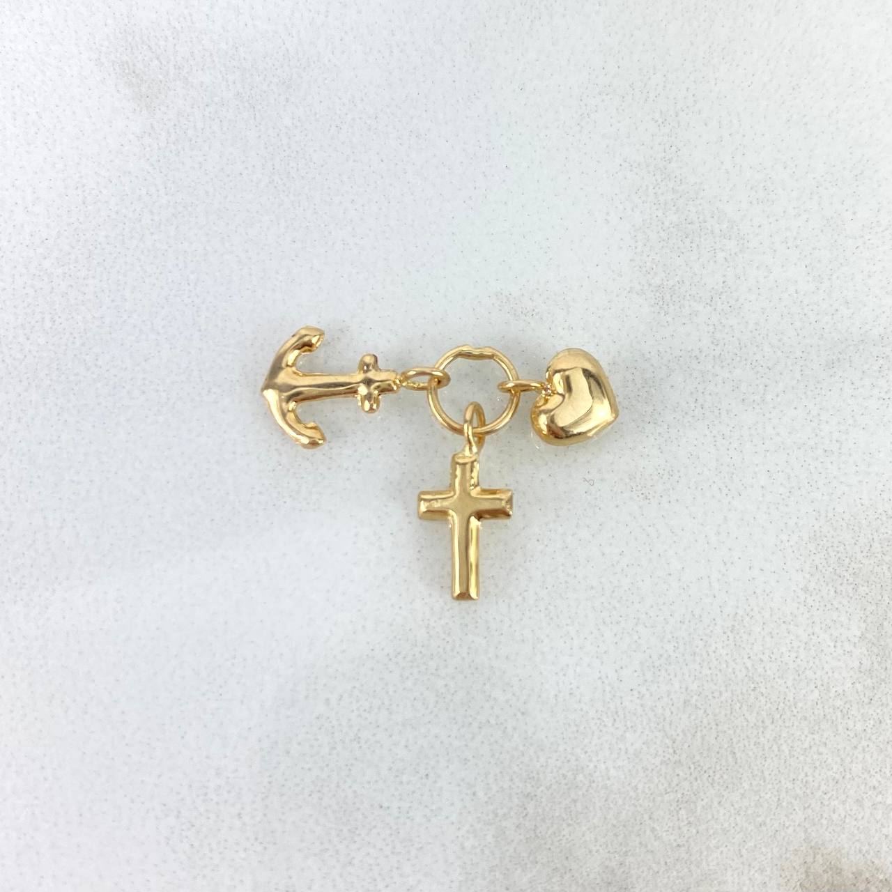 Pendant Three Graces 0.55gr / 1.5cm / "Cross- Heart-Anchor" 18K Yellow Gold