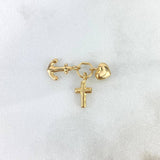 Pendant Three Graces 0.55gr / 1.5cm / "Cross- Heart-Anchor" 18K Yellow Gold