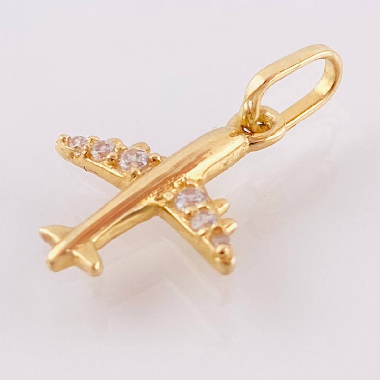 Dije Avion 0.9gr / 3/4 in / Oro Amarillo 18K