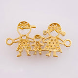 Family Silhouette Charm 1.6gr / 1 in / 18K Yellow Gold
