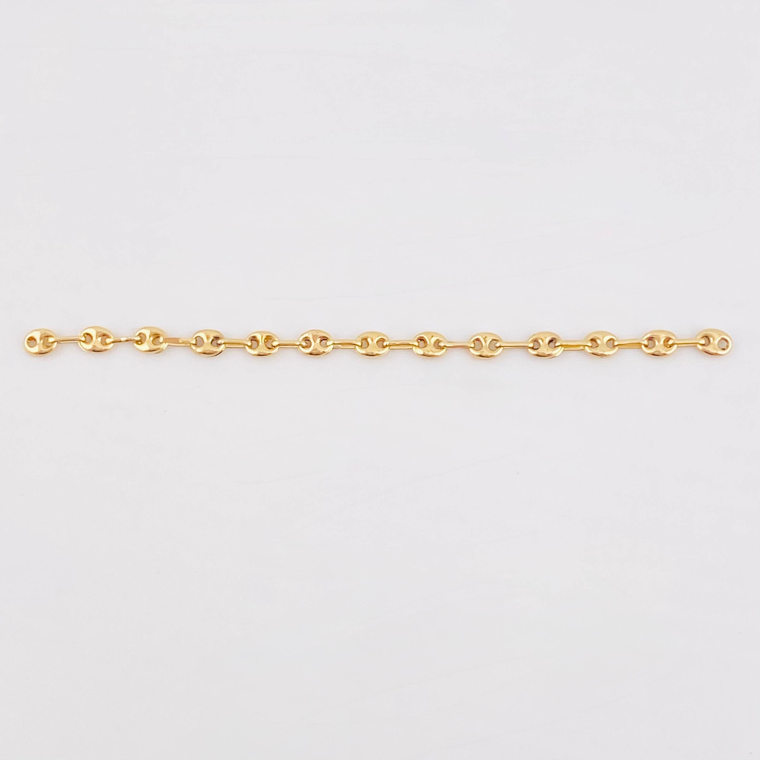 Herraje Retazo GC 13 Eslabones 0.8gr / 3 1/4 in / 3.3mm Oro Amarillo 18K