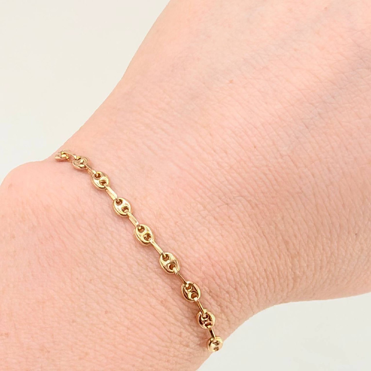 Herraje Retazo GC 13 Eslabones 0.8gr / 3 1/4 in / 3.3mm Oro Amarillo 18K