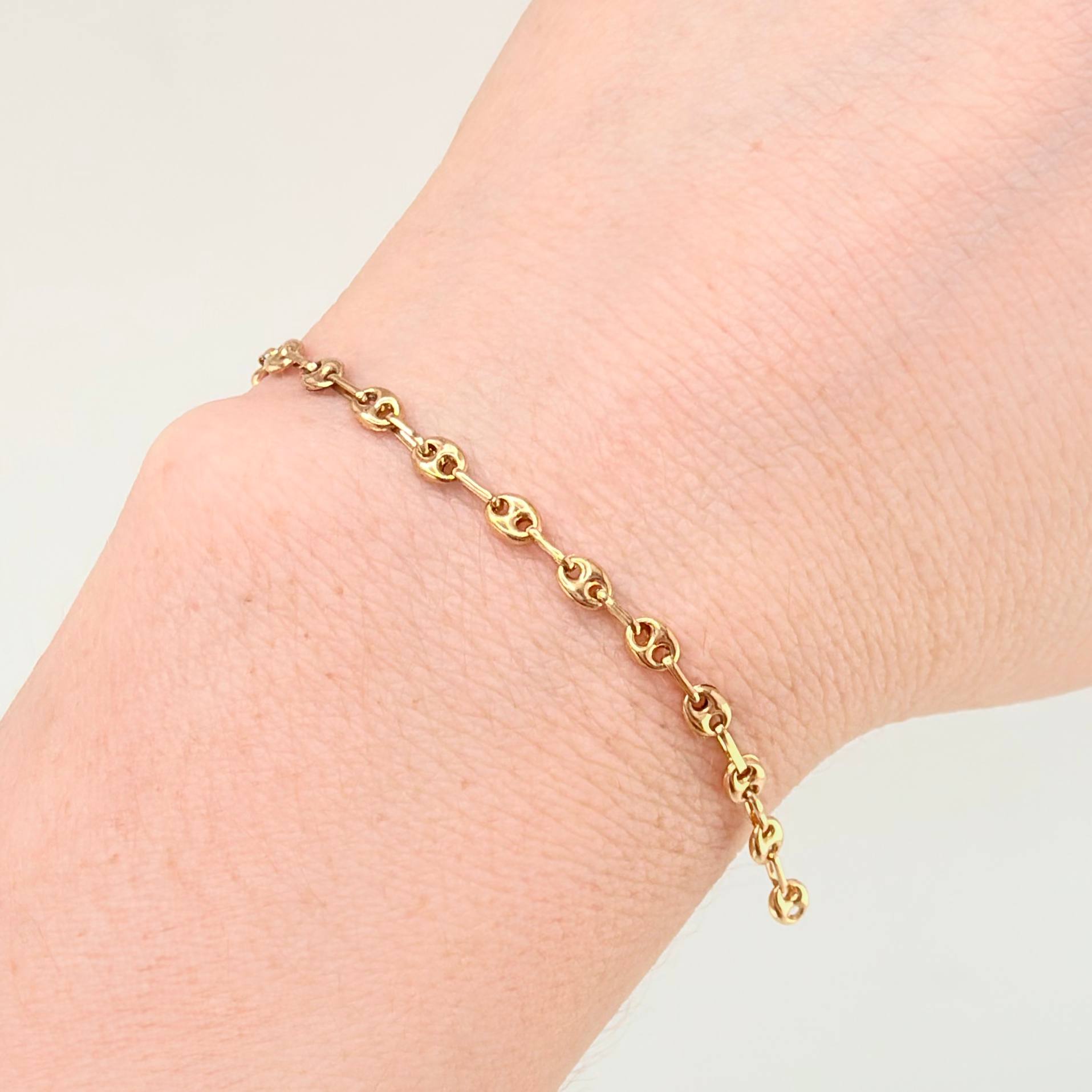 Herraje Retazo GC 10 Eslabones 0.65gr / 2 1/2 in / 3.3mm Oro Amarillo 18K