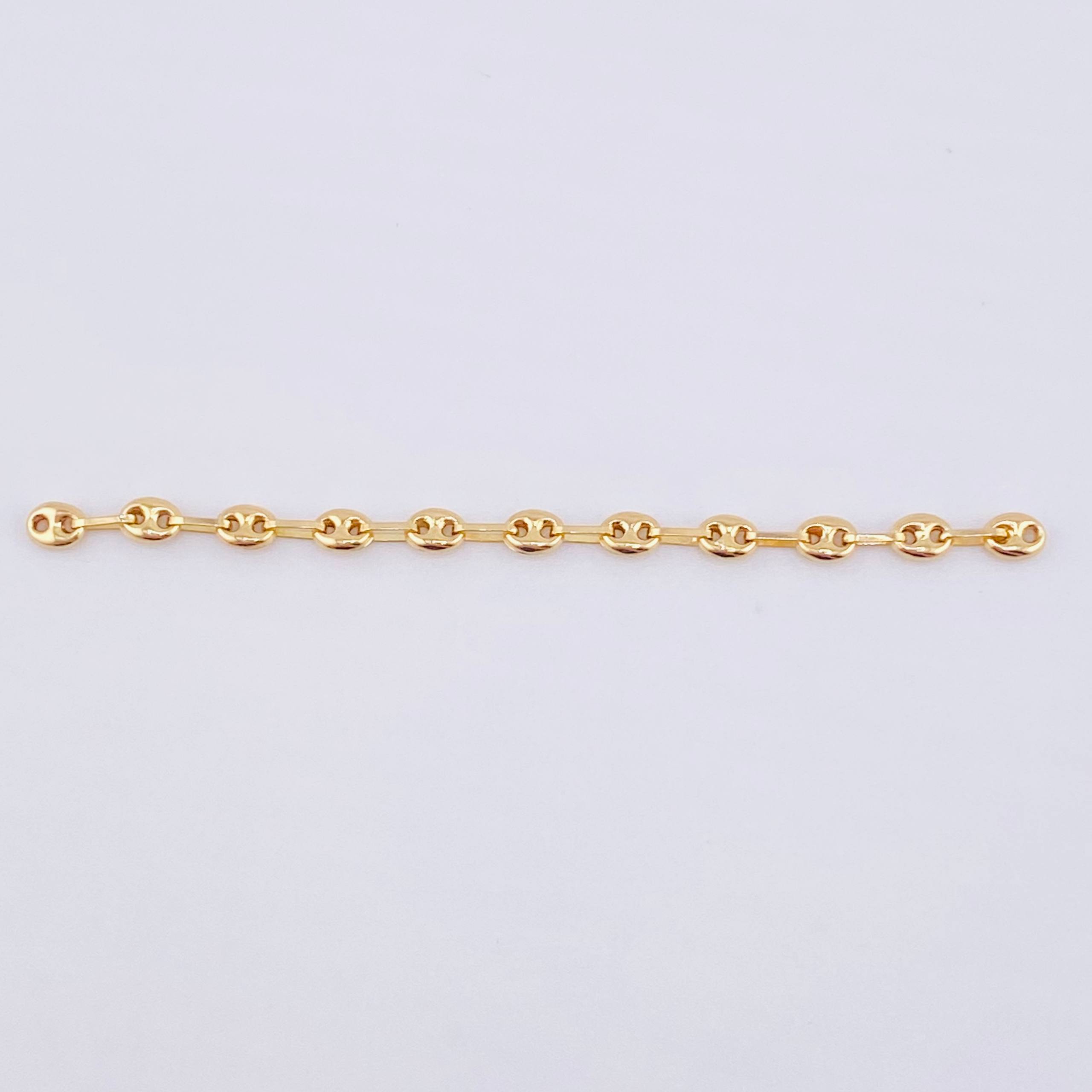 Herraje Retazo GC 11 Eslabones 0.7gr / 2 3/4 in / 3.3mm Oro Amarillo 18K