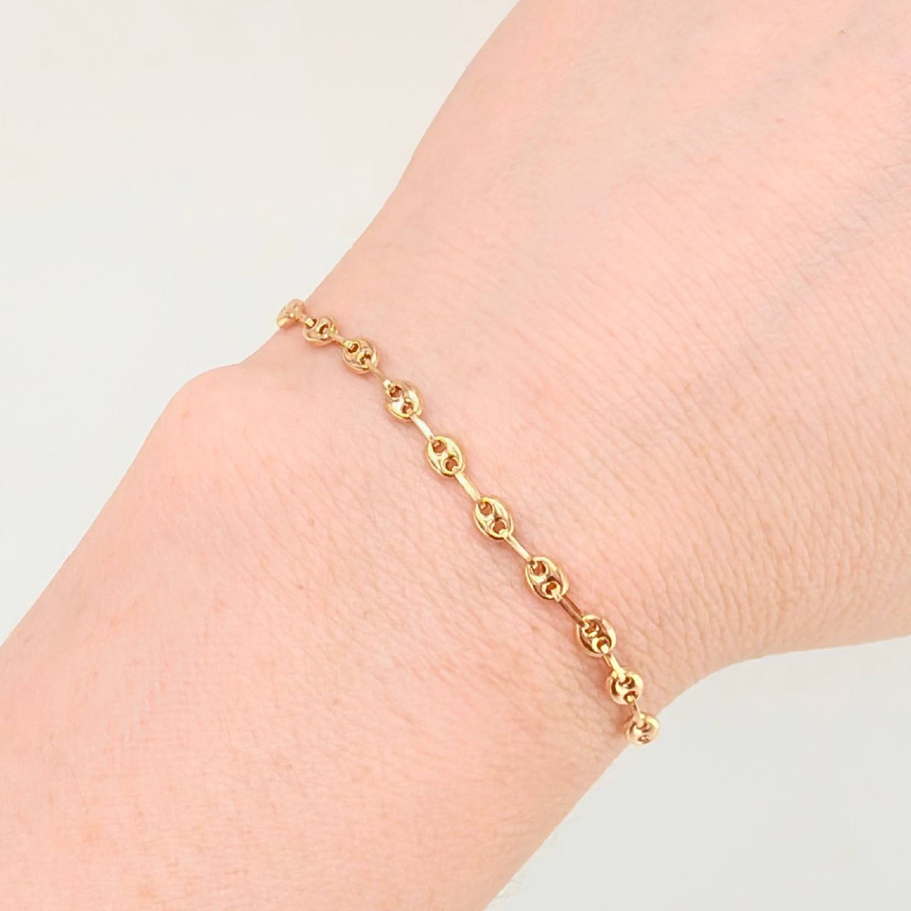 Herraje Retazo GC 11 Eslabones 0.7gr / 2 3/4 in / 3.3mm Oro Amarillo 18K