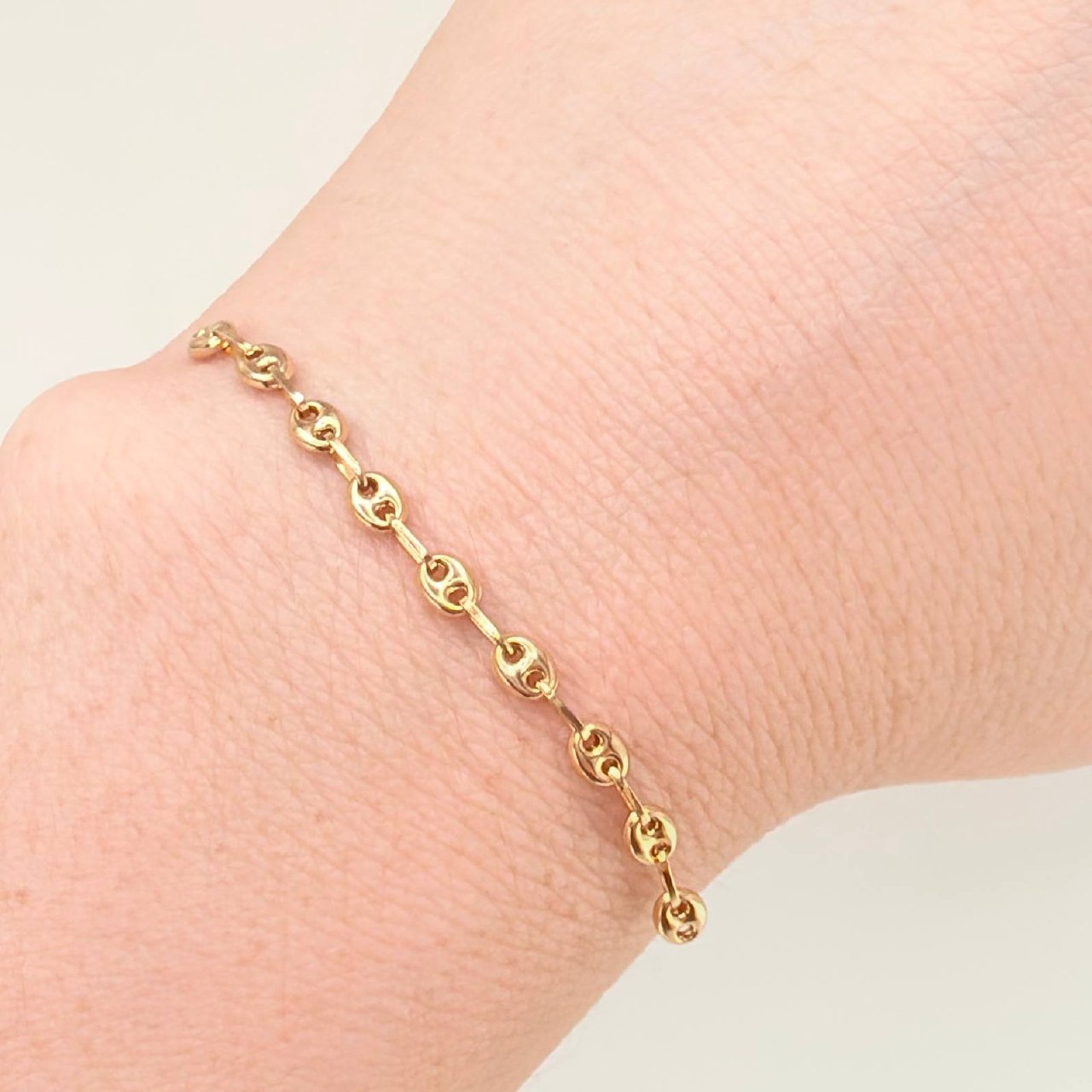Herraje Retazo GC 9 Eslabones 0.6gr / 2 1/4 in / 3.3mm Oro Amarillo 18K