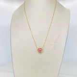 Venetian Chain Set + Moissanite Heart Pendant 1.02 Qts / 2.4g / 16 in 18K Yellow Gold
