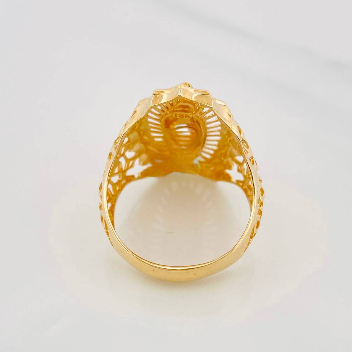 Virgin of Guadalupe Ring 5.1g / T6 3/4 Yellow Gold 18K