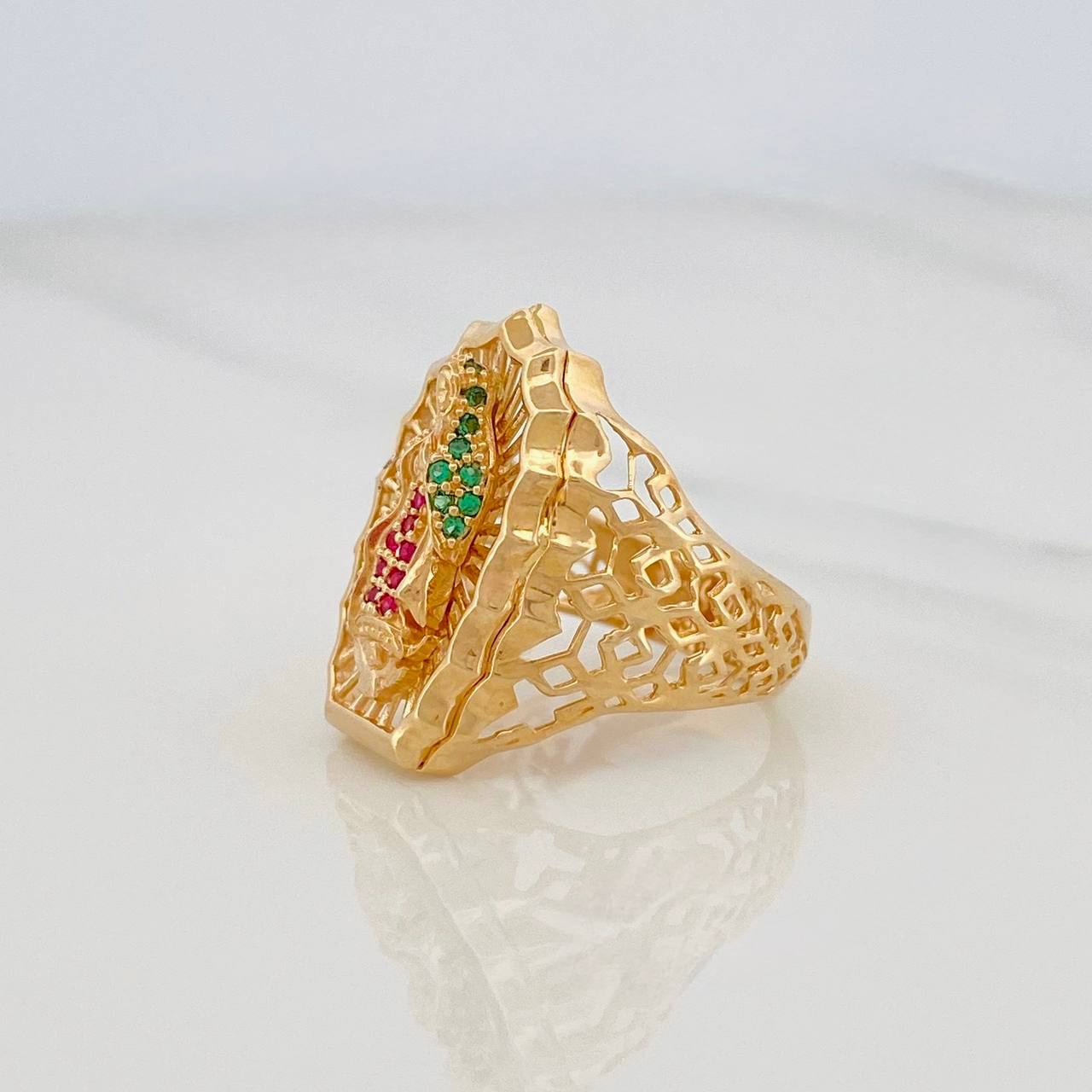 Virgin of Guadalupe Ring 5.3g / T9 1/2 Yellow Gold 18K