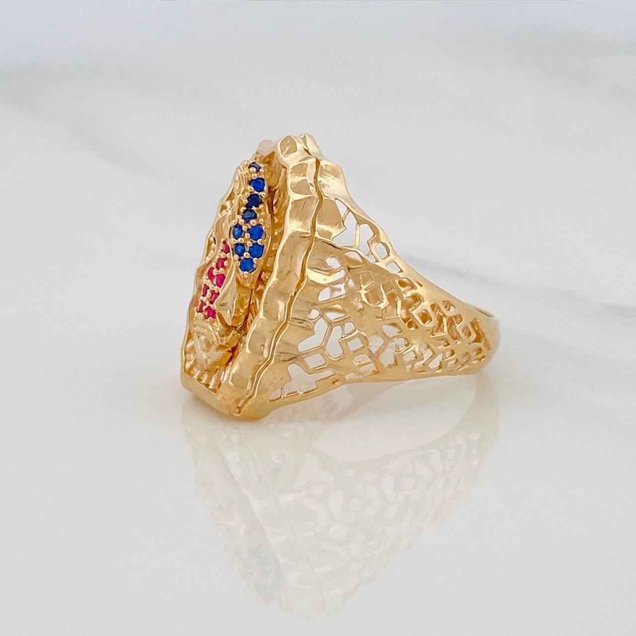 Virgin of Guadalupe Ring 5.4g / T8 3/4 Yellow Gold 18K