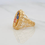 Virgin of Guadalupe Ring 5.4g / T8 3/4 Yellow Gold 18K