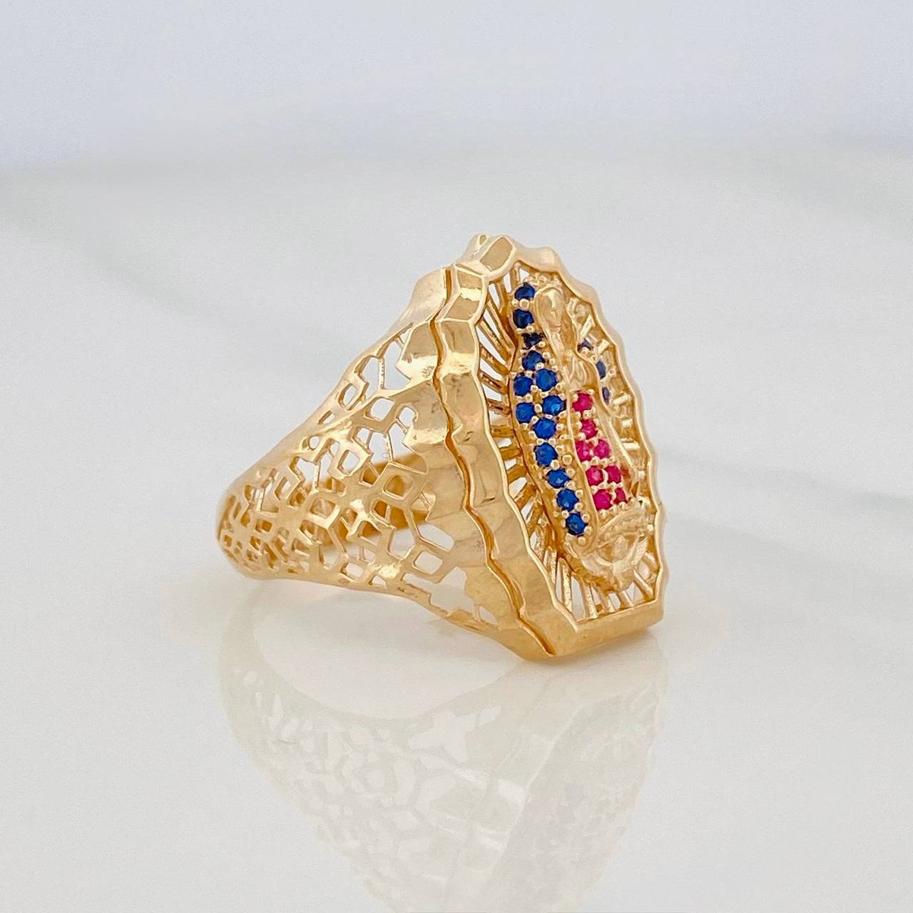 Virgin of Guadalupe Ring 5.4g / T8 3/4 Yellow Gold 18K