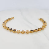 Bracelet Flowers 10.95g / 7 1/4 in / 6mm Yellow Gold 18K