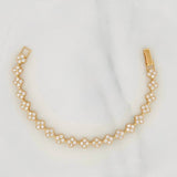 Bracelet Flowers 10.3g / 6 1/4 in / 6mm Yellow Gold 18K