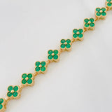 Bracelet Flowers 11.55g / 7 1/4 in / 6mm Yellow Gold 18K