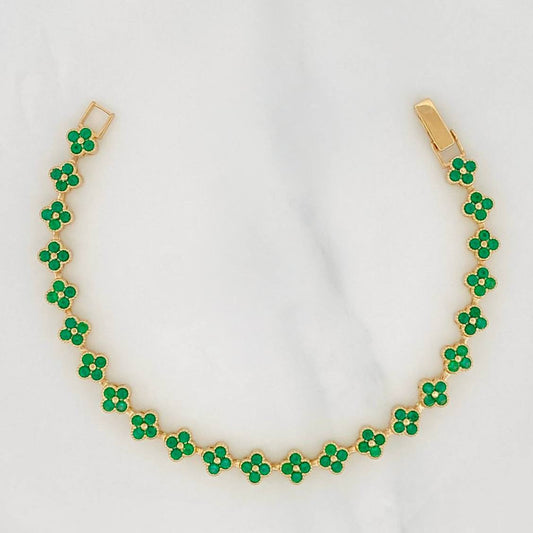 Pulso Flores 11.55g / 7 1/4 in / 6mm Oro Amarillo 18K
