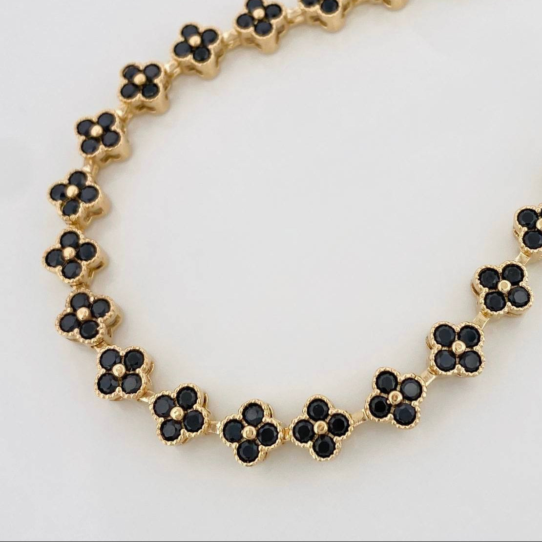 Bracelet Flowers 12g / 7 3/4 in / 6mm Yellow Gold 18K