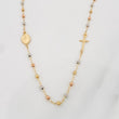 Cadena Denario Virgen Milagrosa Cruz 2.75g / 18 in / 2.2mm Tres Oros 18K