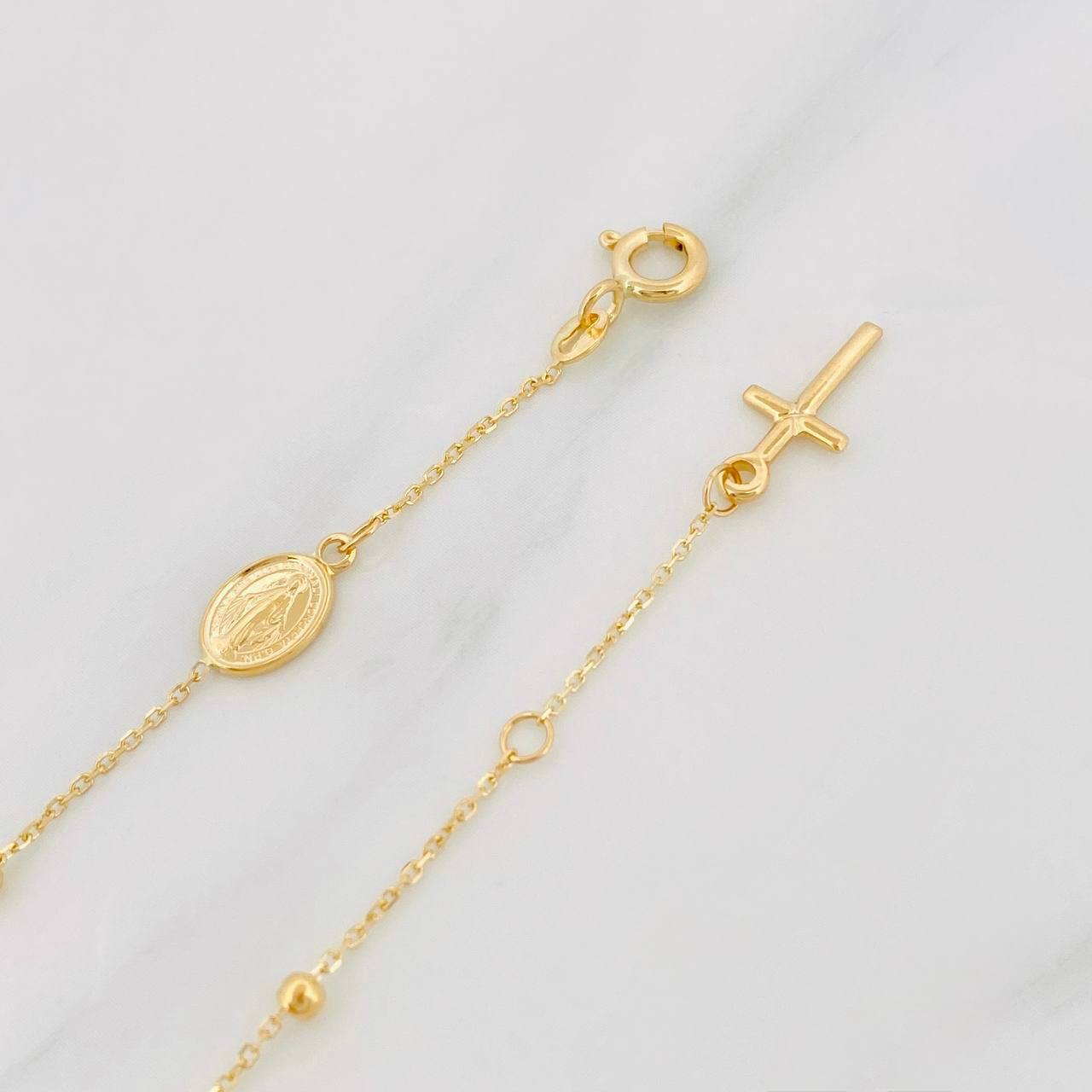 Bracelet Denario Miraculous Virgin 1.75g / 6 1/4 in / 2mm Yellow Gold 18K