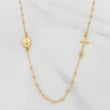 Cadena Denario Virgen Milagrosa Cruz 2.25g / 18 in / 1.5mm Oro Amarillo 18K