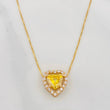 Set Cadena Veneciana + Dije Corazon Moisanitas 1.02 qts / 2.3g / 16 in Oro Amarillo 18K