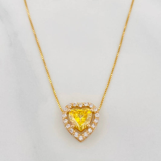 Venetian Chain Set + Moissanite Heart Pendant 1.02 cts / 2.3g / 16 in 18K Yellow Gold