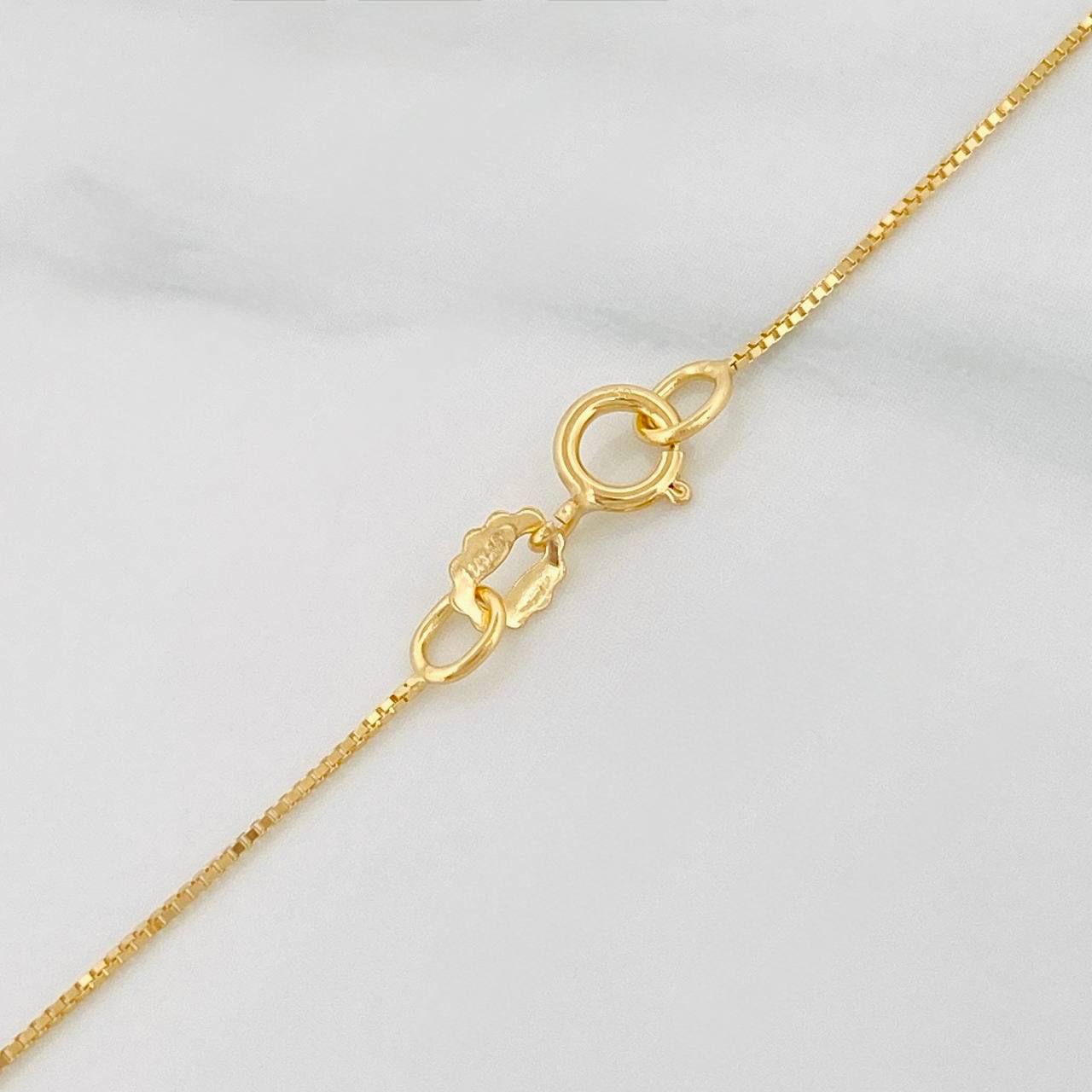 Set Cadena Veneciana + Dije Corazon Moisanitas 1.02 qts / 2.3g / 16 in Oro Amarillo 18K