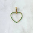 Dije Silueta Corazón 1.75gr / 3.2cm / Circones Verdes Oro Amarillo 18K