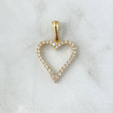 Pendant Heart Silhouette 2.2gr / 3cm / White Zircons 18K Yellow Gold