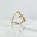 Pendant Heart Silhouette 2.2gr / 3cm / White Zircons 18K Yellow Gold