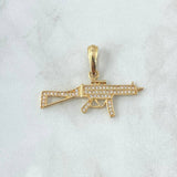 Pendant Earring 2.75gr / 3.4cm / White Zircons 18K Yellow Gold