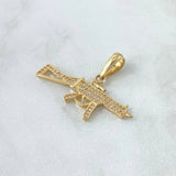 Pendant Earring 2.75gr / 3.4cm / White Zircons 18K Yellow Gold