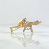 Pendant Earring 2.75gr / 3.4cm / White Zircons 18K Yellow Gold