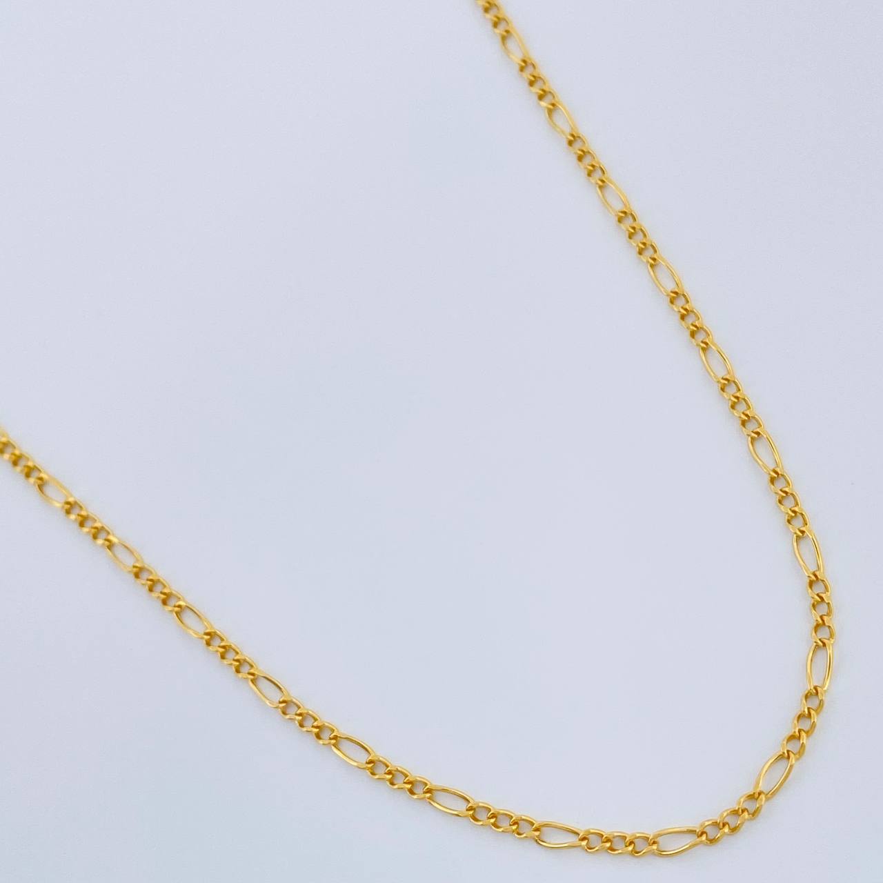 Cadena Figaro 1gr / 17 1/2 in / 0.8mm Oro Amarillo +1 18K %