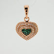 Dije Corazon 3.4gr / 1 in / Dos Oros Negro Rosa 18K %