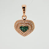 Dije Corazon 3.4gr / 1 in / Dos Oros Negro Rosa 18K %