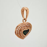Dije Corazon 3.4gr / 1 in / Dos Oros Negro Rosa 18K %