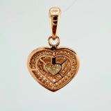 Dije Corazon 3.4gr / 1 in / Dos Oros Negro Rosa 18K %
