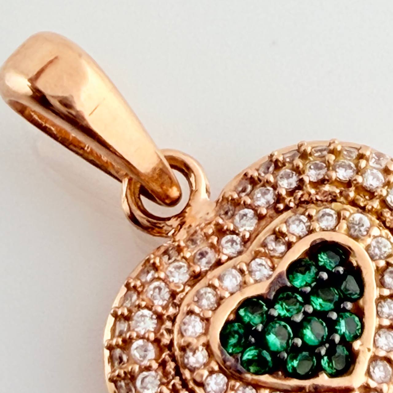 Dije Corazon 3.4gr / 1 in / Dos Oros Negro Rosa 18K %