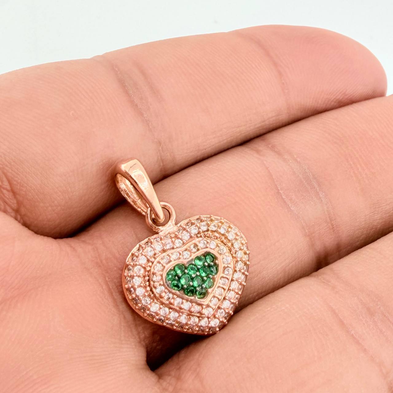 Dije Corazon 3.4gr / 1 in / Dos Oros Negro Rosa 18K %