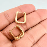Candongas Cuadradas 6.4gr / 1/2 in / Oro Amarillo 18K %