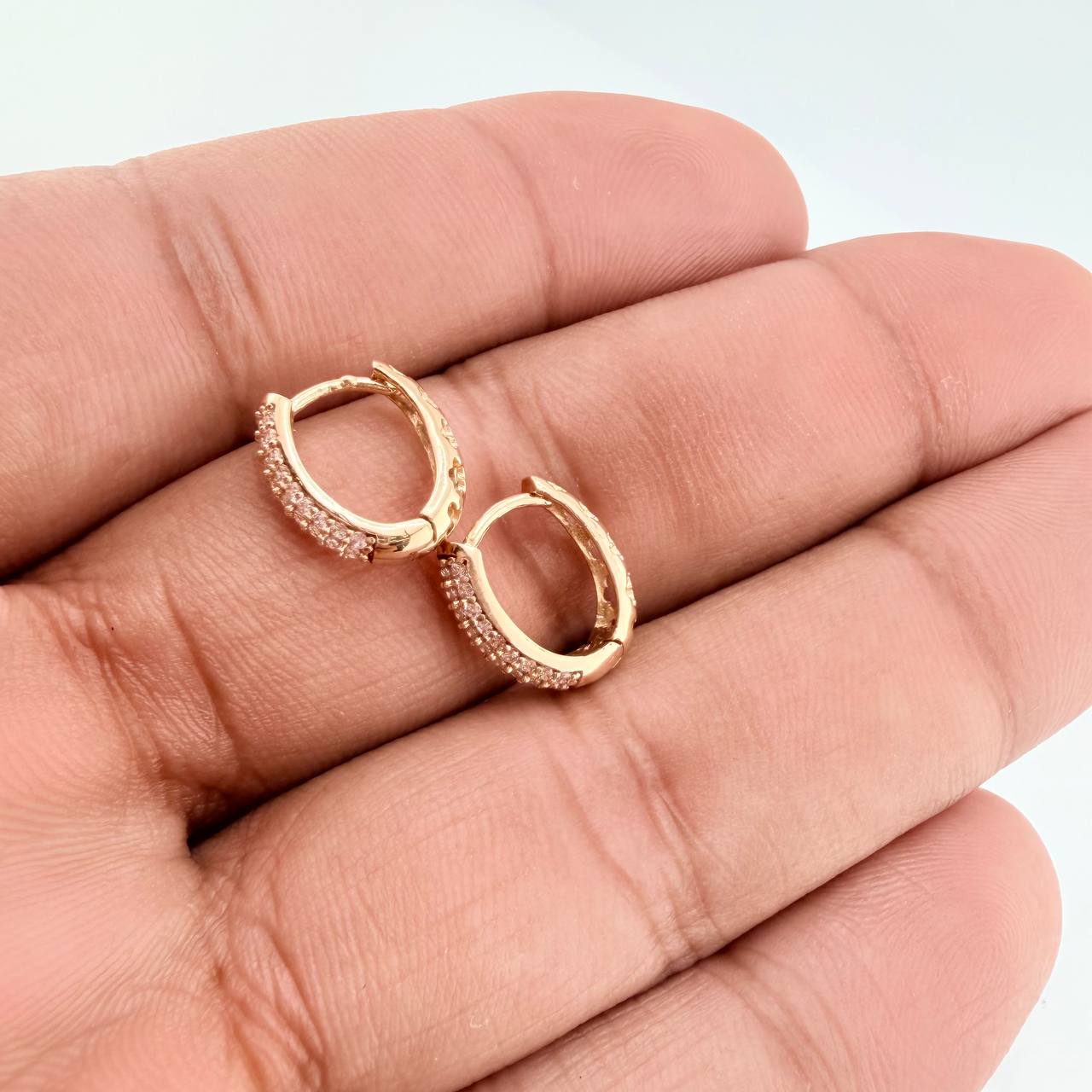 Candongas Triple Carril 2.2gr / 1/2 in / Oro Amarillo 18K %