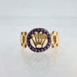 Anillo Correa Corona 2.4gr / T5 1/2 / Dos Oros Negro Amarillo 18K %