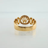 Anillo Correa Corona 2.4gr / T5 1/2 / Dos Oros Negro Amarillo 18K %
