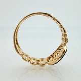 Anillo Correa Corona 2.4gr / T5 1/2 / Dos Oros Negro Amarillo 18K %