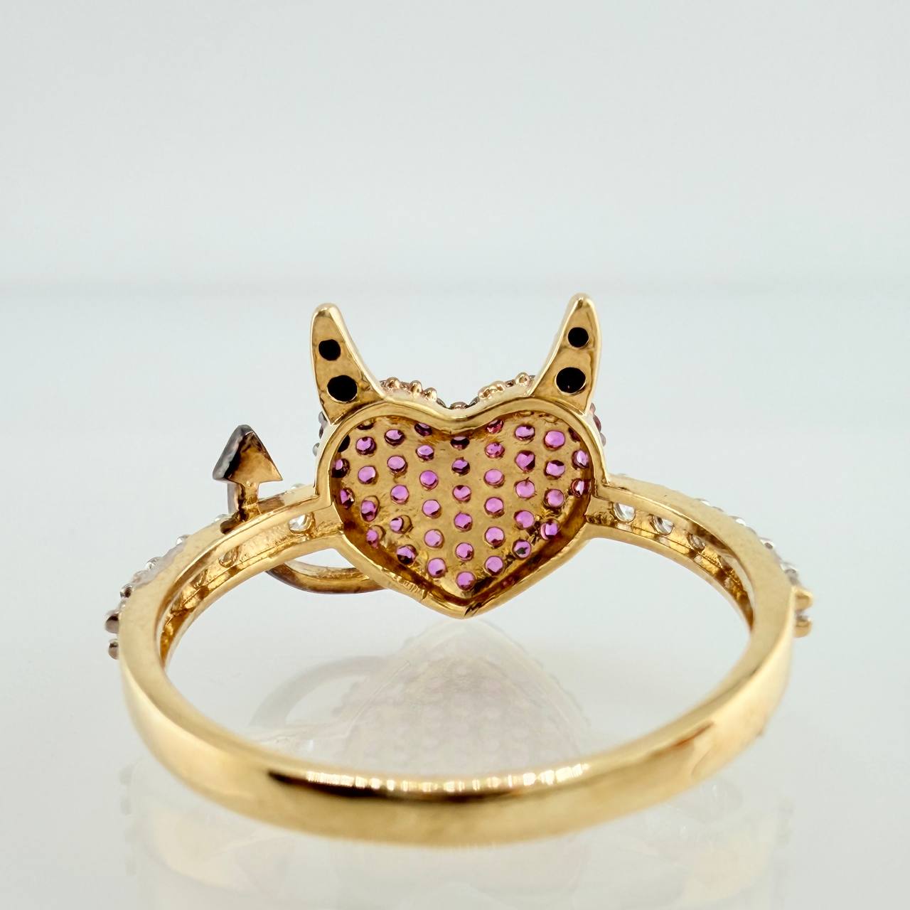 Anillo Corazon Devil 2.7gr / T6 3/4 / Tres Oros 18K %