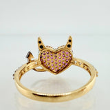 Anillo Corazon Devil 2.7gr / T6 3/4 / Tres Oros 18K %