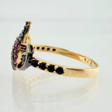 Devil Heart Ring 2.6gr / T7 1/4 / Two Black Yellow Golds 18K %